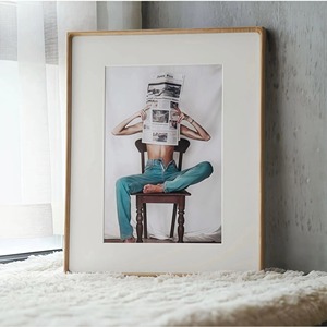 Cadre photo en bois pliable, léger et écologique, créatif, pour la chambre à coucher, le chevet, le salon, le bureau, la décoration de bureau - Product Image 4