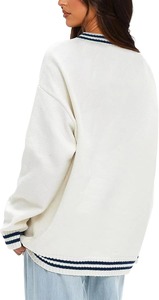 Cardigan tricoté vintage tendance pour femme, col en V oversize, décontracté, collection automne, avec poches, commande en gros, mode 2025 - Product Image 5