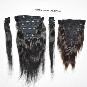 Extensiones de Cabello Remy Indio Natural con Clip, Textura Sedosa, Cutícula Saludable, Cabello Humano Sin Procesar, Precio al por Mayor - Product Image 3