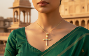 14k <b>Gold</b> Cross Pendant VVS1 Lab Diamond Custom Design Manufacturer Religious Jewelry <b>Crucifix</b> <b>Necklace</b> Charm Wholesaler OEM ODM - Product Image 3