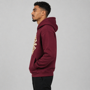 Men Puff Print Sweatshirt <b>Hoodie</b> Featuring Tactile Graphics <b>Soft</b> Texture And Easy Movement For Casual Styling - Product Image 2