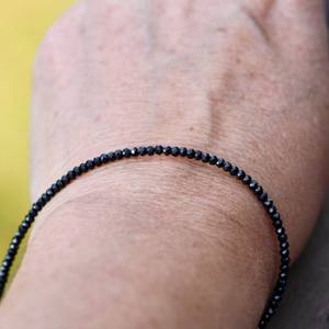 Natural Black Spinel Bracelet Sterling Silver Custom Order Handmade Gemstone Jewelry Gift For Women - Product Image 3