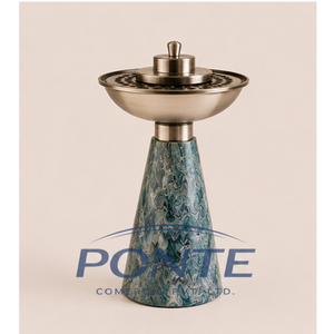 Brûleur à Bakhoor Arabe Vintage en Métal Argenté Mabkhara avec Base en Résine de Marbre Bleu Faite à la Main pour la Décoration Intérieure et les Parfums d'Oud - Product Image 3