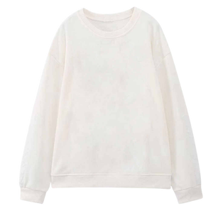 Camiseta de Punto de Manga Larga con Cuello Redondo para Mujer, Color Sólido, Corte Regular, Informal, para Todas las Temporadas, Blanca, Beige, Marrón, Negra - Product Image 2