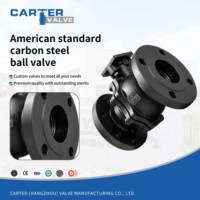 Válvula de bola de acero al carbono ANSI WCB, ASME B16.34, API 6D, con brida RF, manual, ISO5211, paso completo, bola flotante, para petróleo y gas, Clase 300, 150LB, OEM