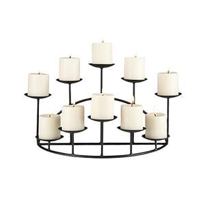 Ensemble de bougeoirs modernes nordiques en fer noir mat, supports géométriques en métal pour bougies coniques, décoration d'intérieur, centre de table - Product Image 6