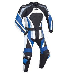 Combinaison de moto en cuir fabriquée au Pakistan, taille plus, coupe-vent, légère, offrant une excellente mobilité et respirabilité pour les longues distances - Product Image 1