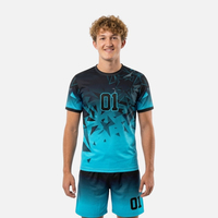Jersey Handball Ramah Lingkungan dari Poliester Daur Ulang Kain Berkelanjutan Seragam Handball Bernapas Pakaian Olahraga Handball Kustom