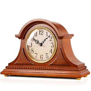<b>Wooden</b> Tambour <b>Mantel</b> Desk <b>Clock</b> Handcrafted Minimalist Rectangular Abstract & Geometric Pattern Aqudus Saleem Wholesale India - Product Image 1