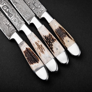 Ensemble de couteaux de chef en acier Damas de qualité supérieure, 4 pièces, style japonais, lame tranchante, manche en acier inoxydable ambidextre, couteau de cuisine - Product Image 5