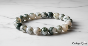 Handmade AAA Dendrite Round Bead <b>Bracelet</b> – Polished Gemstone Stretch <b>Bracelet</b> for Men & Women - Product Image 5