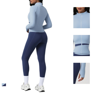 Ensemble de yoga 2 pièces personnalisé pour femme : Soutien-gorge de sport respirant sans manches et Legging gainant push-up pour la course, la gym et le fitness - Product Image 3