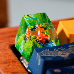 Keycaps Artisanat Forêt Mystique, Keycaps Artisanat Personnalisé, Keycaps Anime Mignons, Keycaps Verts, Ensemble de Keycaps, Keycaps en Bois - Product Image 4