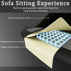 Sedia da Gaming Ergonomica in Pelle PU per Adulti, Traspirante con Cuscino a Molle Insacchettate e Poggiapiedi - Product Image 3