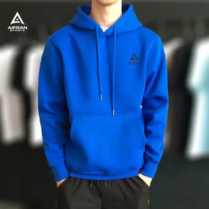 Sudadera con Capucha Amarilla Gruesa AIFRAN, Ropa Urbana de Otoño Invierno para Hombre, Sudadera Oversize de Forro Polar, Color Sólido, Logotipo Personalizado - Product Image 5