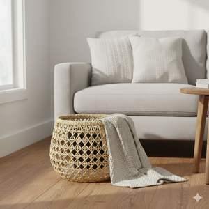 X GENTONG Ensemble de 2 paniers artisanaux en écorce de bananier - Product Image 3