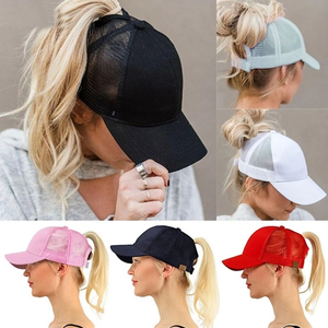 Gorra de béisbol con cola de caballo 2026, nueva, para mujer, ajustable, negra, estilo casual, de algodón, con malla, para verano - Product Image 6