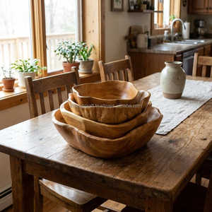 Handcrafted Solid Wooden <b>Bowl</b> Handmade Root Wooden Salad <b>Bowl</b> Wooden Kitchen Decor <b>Large</b> Serving <b>Bowl</b> - Product Image 3