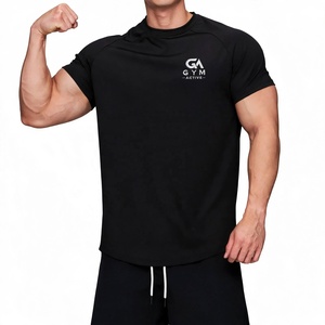 GYM ACTIVE Men's <b>Black</b> Short Sleeve Printed Custom Jersey T-<b>Shirts</b> 95% cotton spandex tee High street <b>silk</b> screen print - Product Image 2
