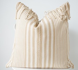 100% Cotton Woven Striped Handmade American Decorative <b>Throw</b> Pillow <b>Cover</b> with Zipper Closure 50x50 cm - Product Image 4