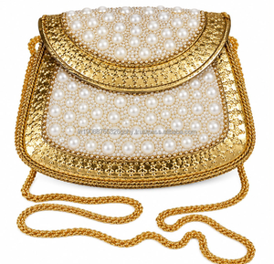 Bolso de Mano Tipo Clutch con Mini Perlas para Mujer, Ideal para Fiestas y Bodas, Venta al Por Mayor - Product Image 1