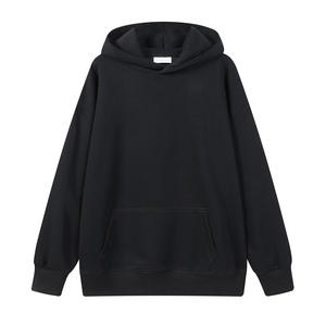 Men's <b>Navy</b> Oversized Hooded Sweatshirt Regular Fit Cotton Fleece Solid Color Autumn Wear - Product Image 6