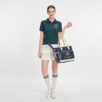 Robe de pickleball d'été pour femme, haut de gamme, sportive, unie, à empiècements, manches courtes, col rabattu, longueur genou, respirante et durable