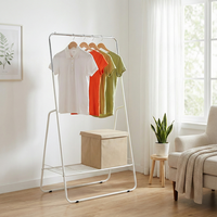 Séchoir à linge suspendu extensible en métal au design moderne, avec revêtement en poudre, étagère de rangement pour la maison