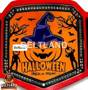 Ceinture de champion Halloween Citrouille Beltland en alliage de zinc, taille haute, en cuir PU, unisexe, design personnalisé, équipement d'arts martiaux - Product Image 3