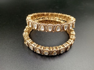luxury Gold Plated <b>bangle</b> with moissanite handmade <b>bangle</b> trendy <b>bangle</b> Indian <b>bangle</b> - Product Image 2