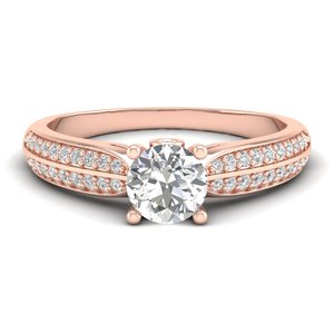 Anillo de compromiso solitario de moissanita con certificado GRA de oro macizo de 14K, precio mayorista REYES, para mujer, joyería de lujo para regalo de boda - Product Image 1
