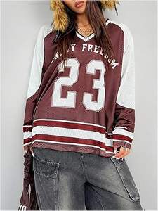 Camiseta de Fútbol de Malla Personalizada de Talla Grande, Manga Larga, Estilo Urbano, con Número Impreso, Unisex, Proveedor Mayorista OEM ODM - Product Image 4