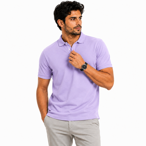 Camisa de Hombre de Color Liso, Estilo Casual, Transpirable, Antiarrugas, 100% Algodón Orgánico, Manga Corta, Tejido de Punto con Botones - Product Image 2