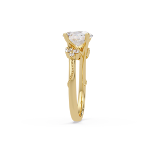 Luxury 14K Pure <b>Gold</b> Lab Grown Oval Cut Diamond Engagement <b>Ring</b> Marquise Accent Bridal <b>Set</b> Wedding <b>Rings</b> For Womens Fine Jewelry - Product Image 4