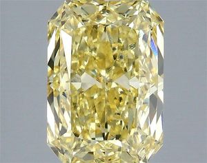 Diamant de laboratoire de 3,10 ct, taille Radiant, jaune intense fantaisie, VVS2, certifié IGI, diamant CVD en vrac pour la fabrication de bijoux - Product Image 1