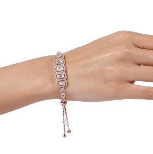 Fine DEF Color VS VVS Clarity IGI Certified Baguette & Round Lab Grown Diamond Bracelet 10K 14K 18K <b>Solid</b> <b>Gold</b> Wedding Bracelet - Product Image 5