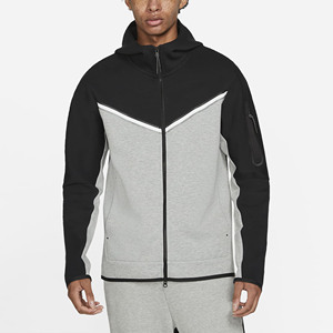 Sudadera con Capucha Gris y Negra para Hombre, Corte Regular, Cierre Frontal con Cremallera, Ropa Casual de Invierno, Tejido French Terry, Resistente al Viento y Transpirable - Product Image 6