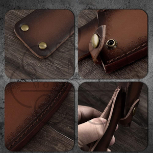 Étui à couteau en cuir véritable fait main de haute qualité, pochettes de sécurité premium pour couteau de chef de cuisine haute pression MORTAL - Product Image 5