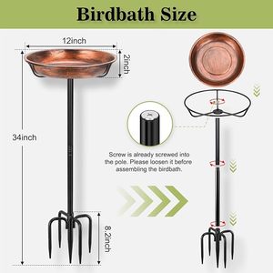 Baño para Pájaros de Metal Decorativo Personalizable para Patio, Jardín y Césped, para Actividades Diarias de Alimentación con Agua de Aves Pequeñas - Product Image 2