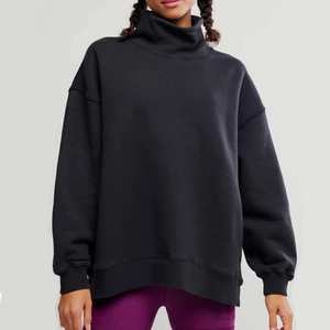 Womens Taupe <b>Brown</b> Oversized Crew Neck Sweatshirt Premium Heavyweight <b>Fleece</b> Long Sleeve Loungewear Top - Product Image 2
