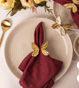 Anneaux de serviette papillon en laiton, décoration de table, style glamour pour mariage, durables, largeur 4,5 cm - Product Image 6