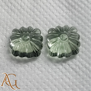 Ametista verde natural tallada en cuarzo, talla intaglio, piedra preciosa suelta, fabricante mayorista, para fabricación de joyas, calibrada - Product Image 1