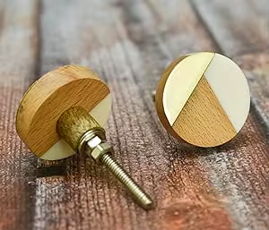 Pomo de Madera Natural Genuina Hecho a Mano con Resina, Nuevo Estilo, Elegante, para Puertas, Cajones y Muebles, Diseño Novedoso para Uso en Cocina - Product Image 2