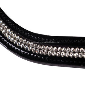 ที่คาดคิ้วหนังแท้ทรงโค้งลึกทำจากหนังแท้สร้อยข้อมือแบบโซ่พลอยเทียมคริสตัลใสสองแถวสั่งได้ตามต้องการ - Product Image 1