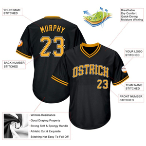 Maillot de baseball noir personnalisé à manches courtes, respirant, en maille, avec impression par sublimation, unisexe, coupe classique, toutes saisons, pour équipe - Product Image 4