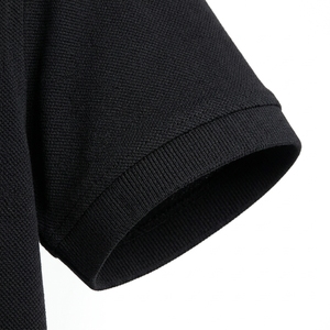 Men's Black Short Sleeve for Shirt Zipper Front Terry <b>Knitted</b> Cotton <b>Bamboo</b> Fiber Breathable Formal Solid Color Regular Fit - Product Image 3