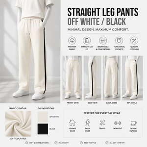 Women Cream Knitted Wide Leg Pants Mid Waist Loose Fit Full Length Casual Solid Color Drawstring Elastic Waist Fleece Sweatpants - Product Image 5