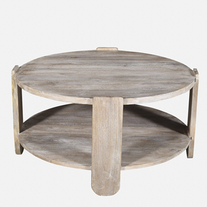 Mesa de Centro de Madera de Mango con Acabado Blanqueado para Sala de Estar, Mesa de Sofá de Madera Sólida, Diseño Moderno para Decoración de Interiores - Product Image 4