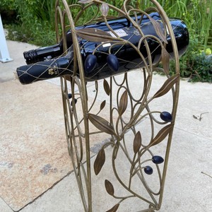 Vintage Iron <b>Wine</b> Rack With Grape Design Rust Resistant Metal Holder For Home Party Use - Product Image 3