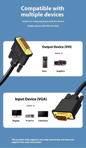 สายเคเบิล DVI VGA แบบแอคทีฟ 24 พลัส 1 พิน ความละเอียด 1080p แบบถักเกลียว บรรจุภัณฑ์แบบม้วน ยาว 1.8 เมตร หัวต่อชุบทอง สำหรับจอคอมพิวเตอร์และโปรเจคเตอร์ - Product Image 5